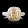 Image 2 : 1.75ctw Fancy Yellow Diamond Ring in 18K Gold