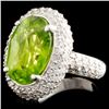 Image 1 : 9.28ct Peridot & 2.40ctw Diam Ring in 14K Gold