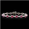 Image 2 : 6.84ct Ruby & 1.61ctw Diamond Bracelet in 18k WG