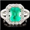 Image 2 : 1.97ct Emerald & 1.19ctw Diamond Ring in 18K Gold