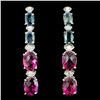 Image 2 : 2ct Tourmaline & 0.35ctw Diam Earrings in 14K Gold