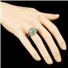 Image 3 : Emerald & Diamond Ring: 18K Gold, 1.15ctw & 0.86ct