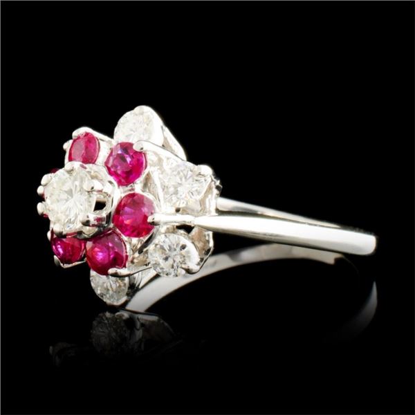 0.38ct Ruby & 0.56ctw Diam Ring in 14K Gold