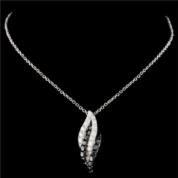 Fancy Diamond Pendant in 14K White Gold - 0.89ctw