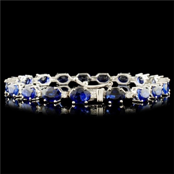 14K Gold Bracelet: 21.43ct Sapphire, 0.66ctw Diam