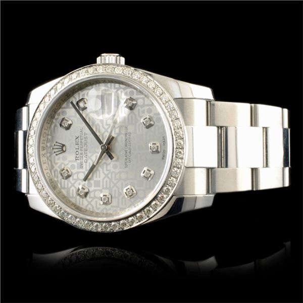 36MM Rolex DateJust 116200 1.35ct Diamond Watch