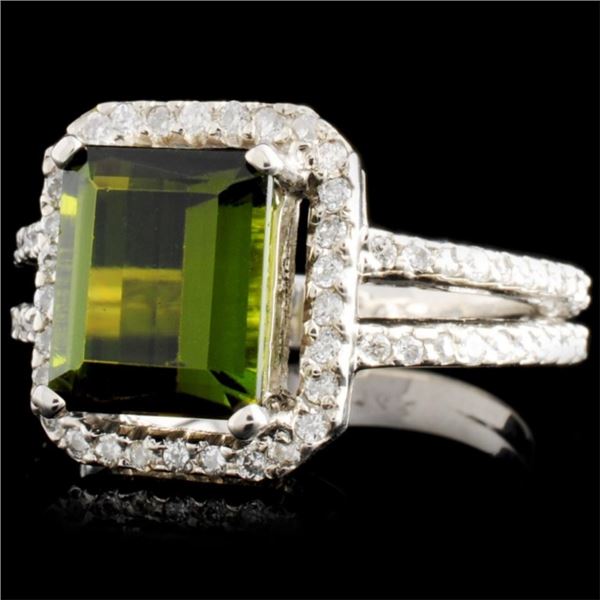 14K Gold Tourmaline & Diam Ring, 3.41ct & 0.55ctw