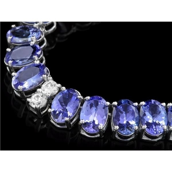 55.00ct Tanzanite & 1.35ct Diamond Necklace - 14K