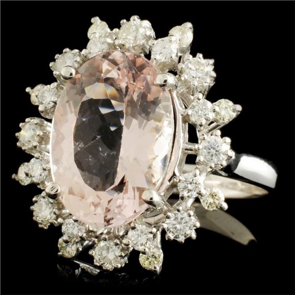 5.54ct Morganite & 0.90ctw Diam Ring in 14K Gold