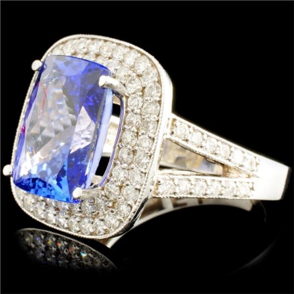 18K Gold Tanzanite 5.48ct & Diam Ring 1.09ctw