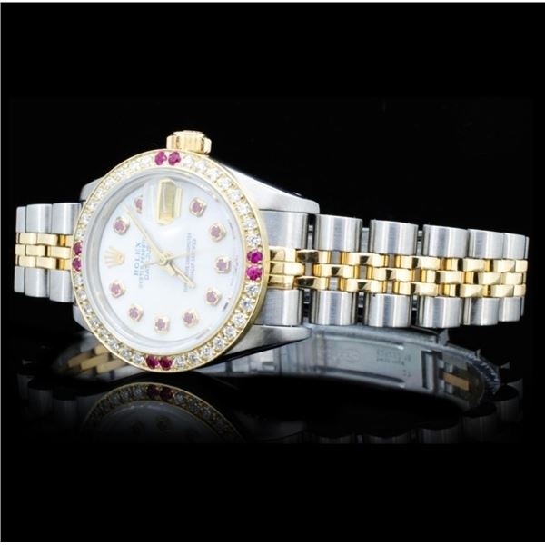 Diamond Ladies Watch: Rolex YG/SS DateJust 1.00ct