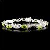 Image 2 : Peridot & Diam Bracelet 14K Gold, 4.88ct & 0.25ctw