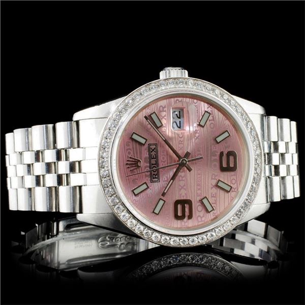 Diamond 36mm Rolex DateJust Wristwatch