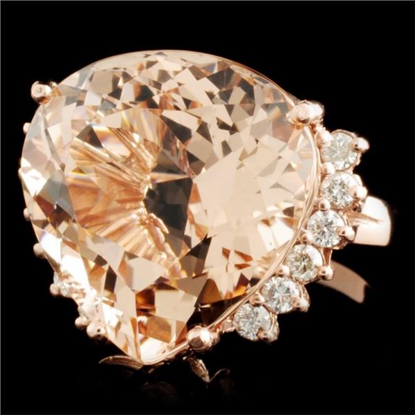 20.17ct Morganite & 0.49ctw Diam Ring in 14K Gold