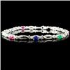 Image 1 : 10K Gold 1.44ct Sapphire & 0.01ctw Diamond Bracele