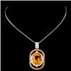 Image 2 : 14K Gold 4.92ct Citrine & 1.05ctw Fancy Diamond Pe