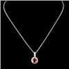 Image 2 : 14K Gold 0.42ct Ruby & 0.17ctw Diamond Pendant