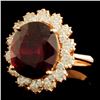 Image 2 : 14K Gold 8.86ct Ruby & 1.50ctw Diamond Ring