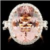 Image 1 : 14K Gold 8.51ct Morganite & 1.00ctw Diamond Ring