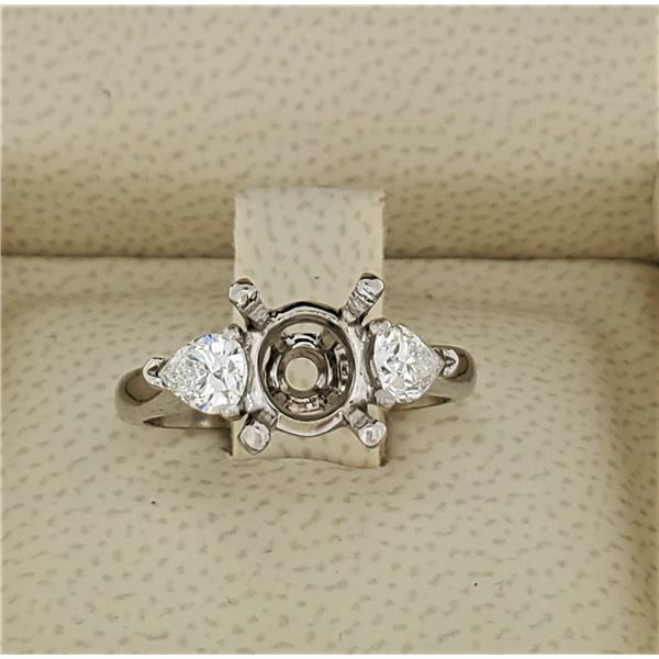 Solid Platinum 0.58ctw Diamond Ring