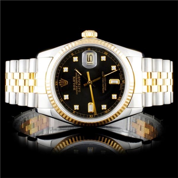 Rolex Two Tone DateJust Diamond 36MM Wristwatch