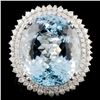 Image 1 : 18K Gold 25.02ct Aquamarine & 1.24ctw Diamond Ring
