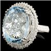 Image 2 : 18K Gold 25.02ct Aquamarine & 1.24ctw Diamond Ring