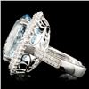 Image 3 : 18K Gold 25.02ct Aquamarine & 1.24ctw Diamond Ring