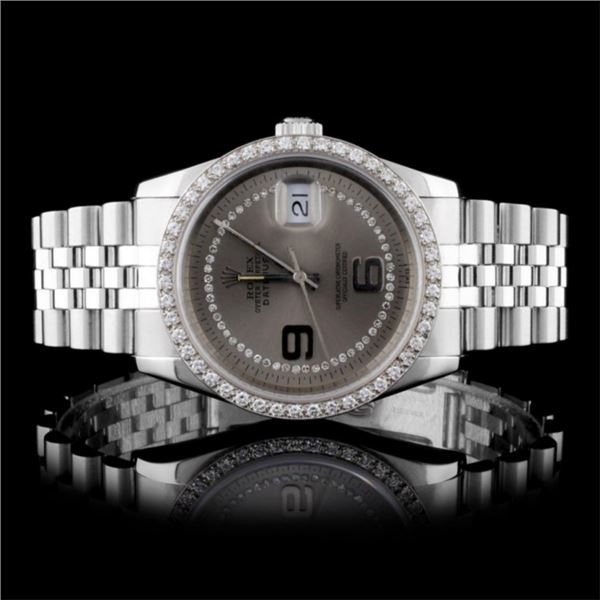 Rolex SS DateJust Diamond 36mm Watch