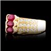 Image 2 : 14K Gold 1.35ct Ruby & 0.54ctw Diamond Ring