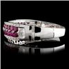 Image 2 : 14K Gold 13.67ct Ruby & 0.79ct Diamond Bangle