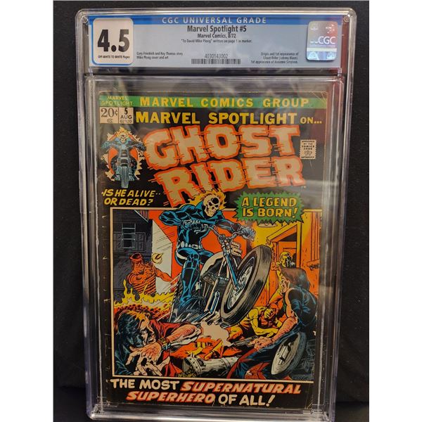 MARVEL COMICS NO.5 GHOST RIDER (1ST APP AND ORIGIN OF GHOST RIDER) CGC ...