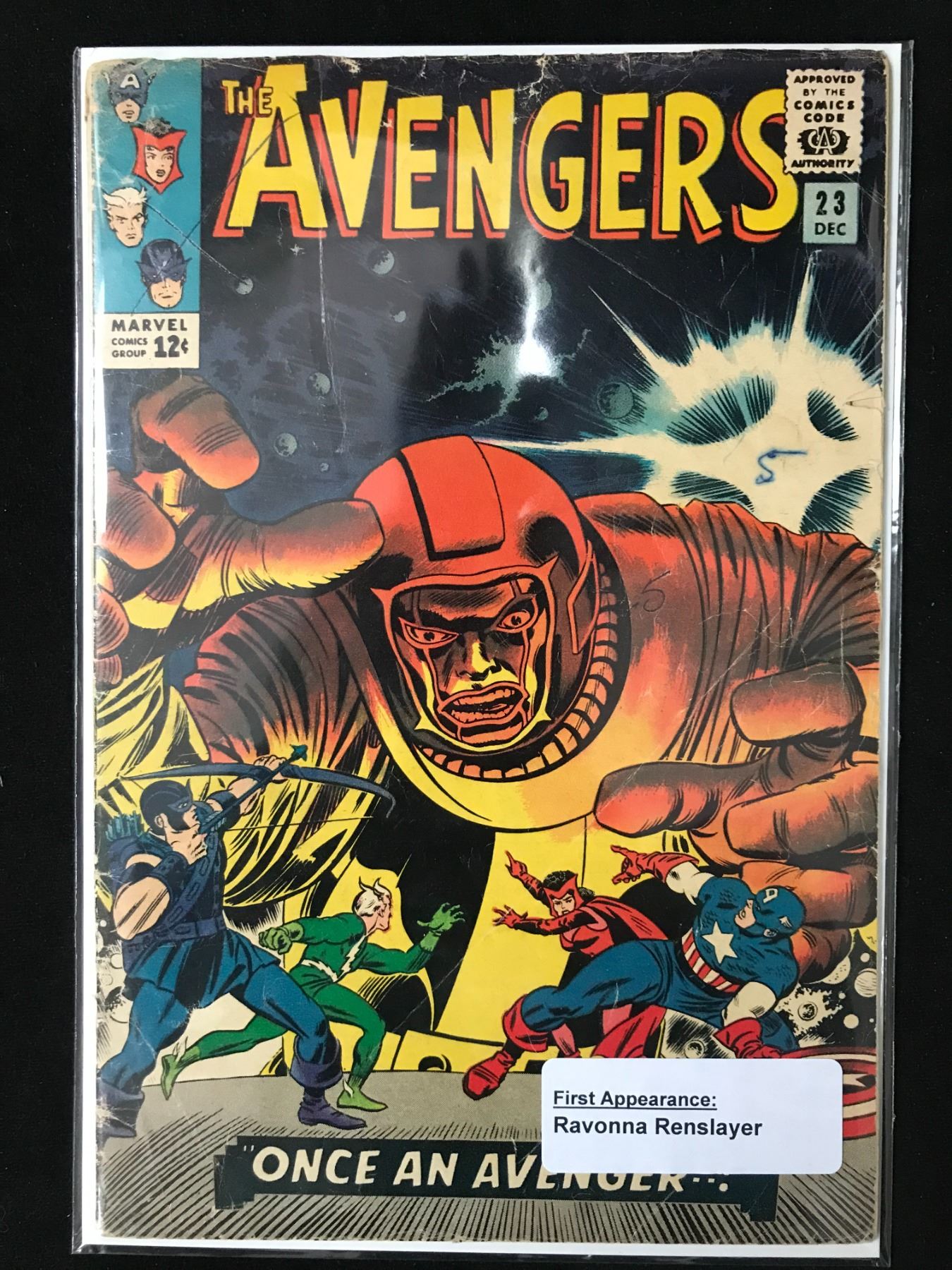 MARVEL COMICS NO.23 THE AVENGERS (1ST APP RAVONNA RENSLAYER)