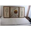 Image 1 : (3) Framed Canvas Wall Art Pieces - Largest Measures 17" x 21'