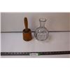 Image 1 : Wooden Mallet, Clear Glass Vase