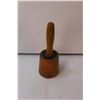 Image 2 : Wooden Mallet, Clear Glass Vase