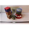 Image 1 : Assortment of Christmas Tins, Christmas Tray