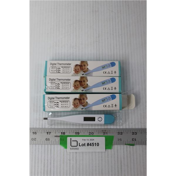 (3) Digital Thermometers (NIB)