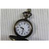 Image 2 : Bronzestone Quartz Pocket Watch with Deer and Nature Detail