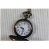 Image 2 : Bronzestone Quartz Pocket Watch with Deer and Nature Detail