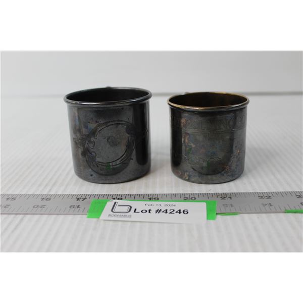 (2) Silver Plated Alphabet Cups