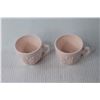 Image 2 : (2) Shell Pink Milk Glass Jeanette Punch Cups