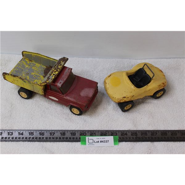 (2) Metal Die Cast Tonka Toys: Dump Truck, Dune Buggy (Some Wear)