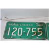 Image 2 : Pair of Saskatchewan License Plates 1969