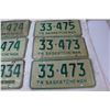 Image 4 : (6) Saskatchewan License Plates 1974 - (2 Pairs)