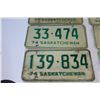 Image 5 : (6) Saskatchewan License Plates 1974 - (2 Pairs)