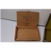 Image 5 : (2) Cigar Boxes (Wood, Metal w/Velvet Liner)