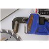 Image 3 : Tools: 7 1/4" Saw Blade, 12" Pipe Wrench, 8" Metal Sawz-All Blade