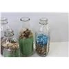 Image 3 : (6) Milk Bottles With Decorative Stones