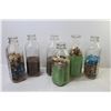 Image 4 : (6) Milk Bottles With Decorative Stones
